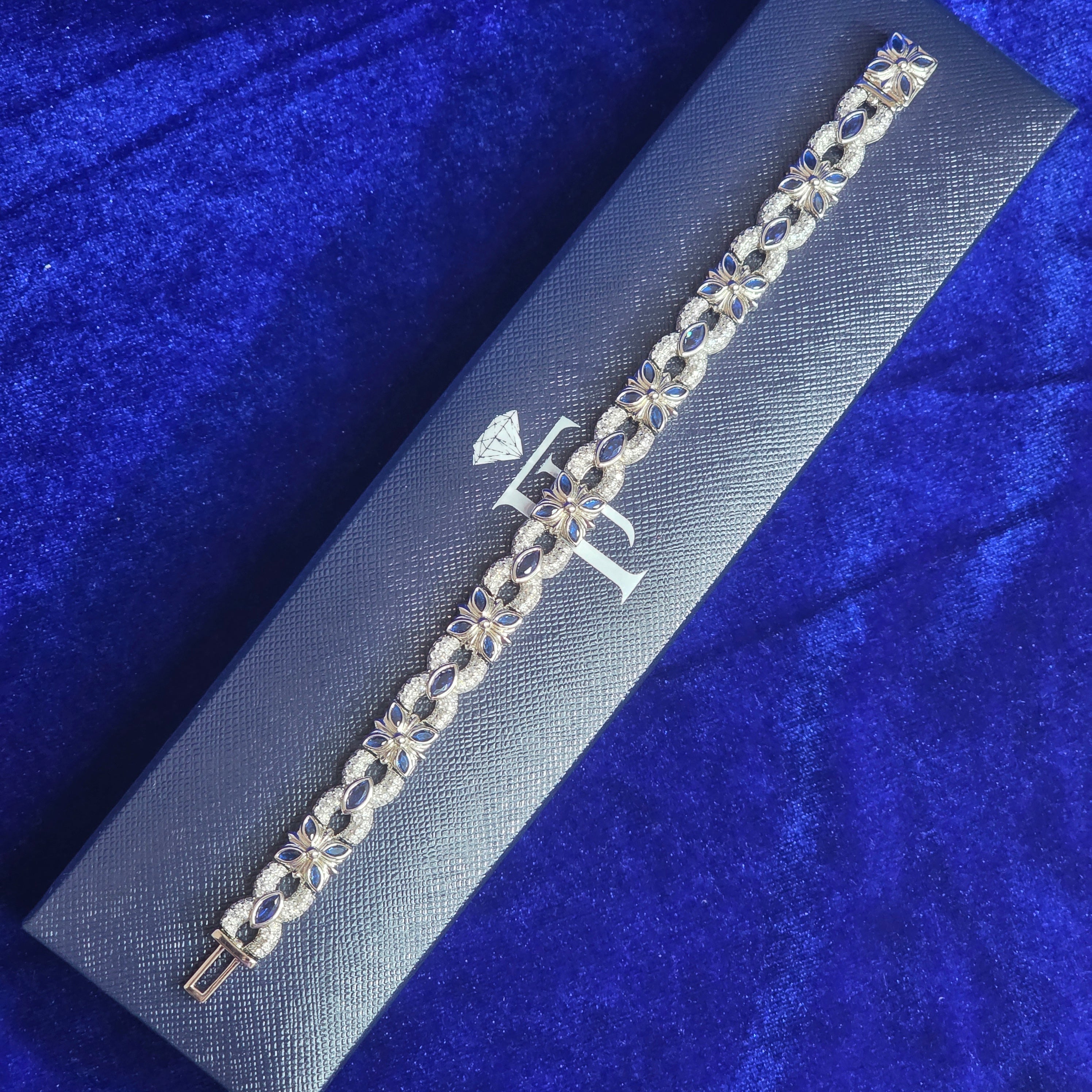 925 Silve Moissanite Colored Bracelet.