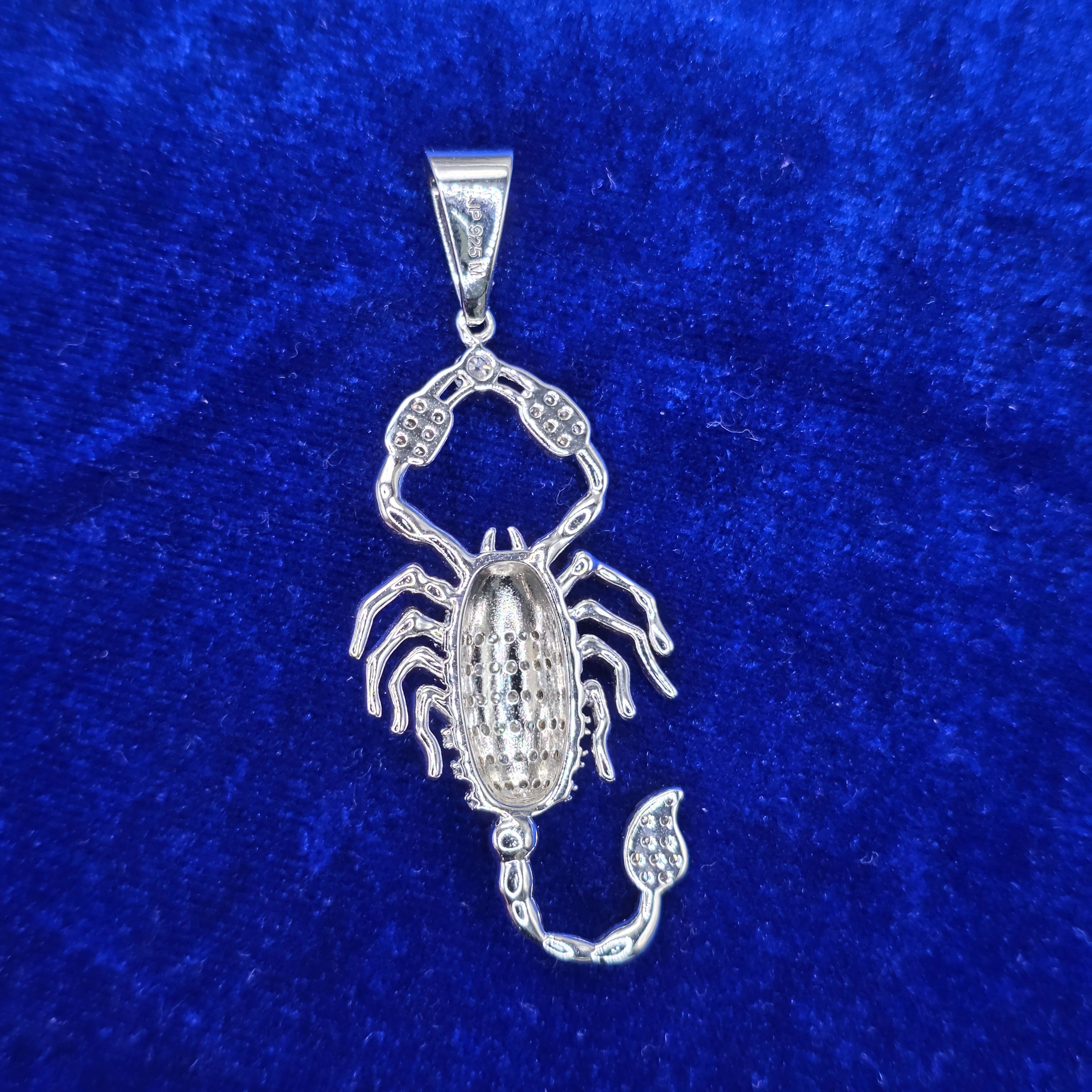 925 Silver Moissanite Scorpion Pendent.