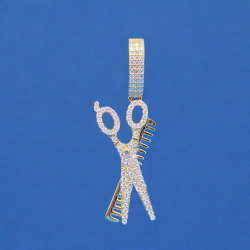 925 Silver Moissanite Barber Clipper Pendant 0.91 CTW at Flawless Jewelry