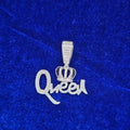 925 Silver Moissanite Custom Queen Pendent.