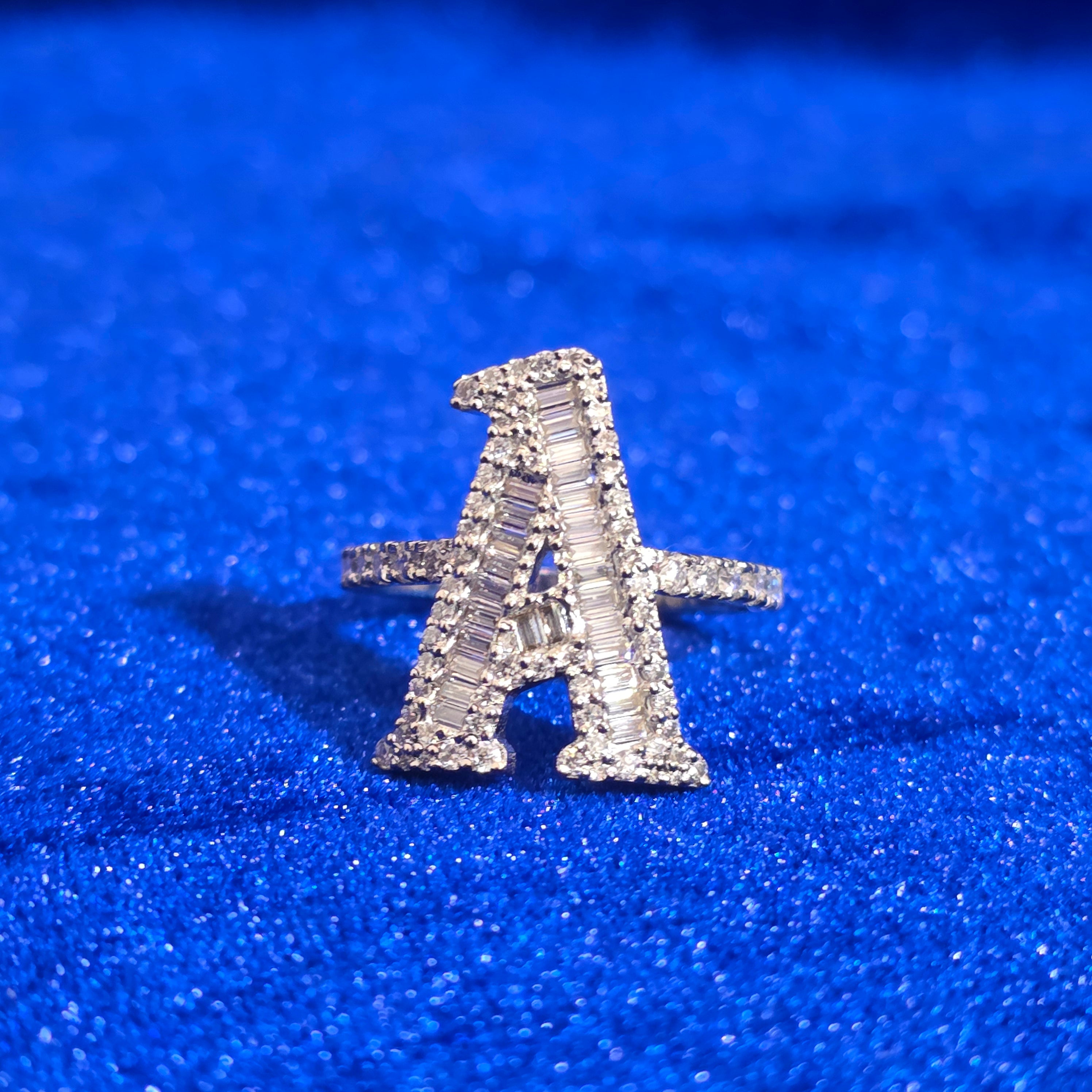 925 Silver Moissanite Custom Initial Rings