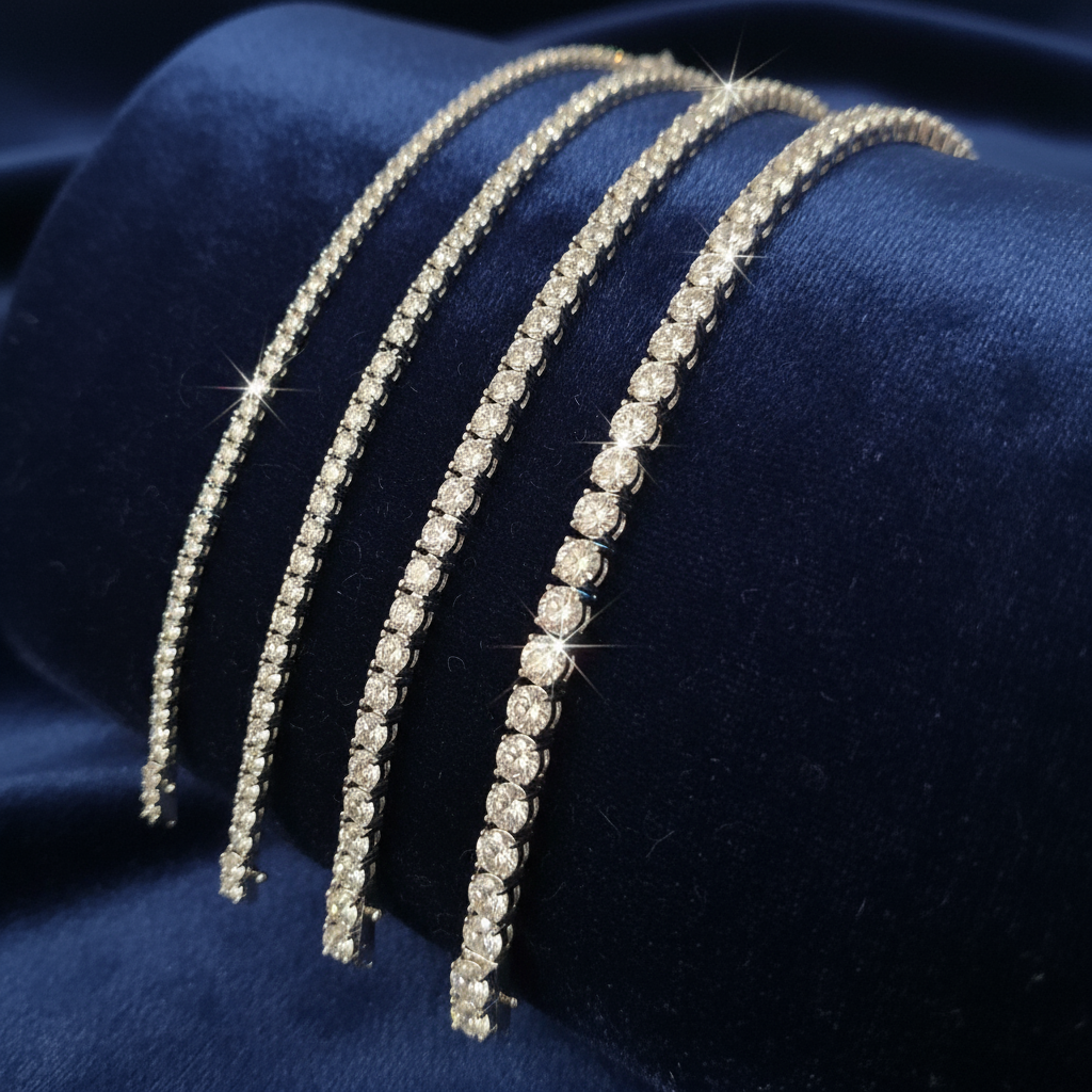 925 Silver Moissanite Tennis Bracelet 2mm at Flawless Jewelry