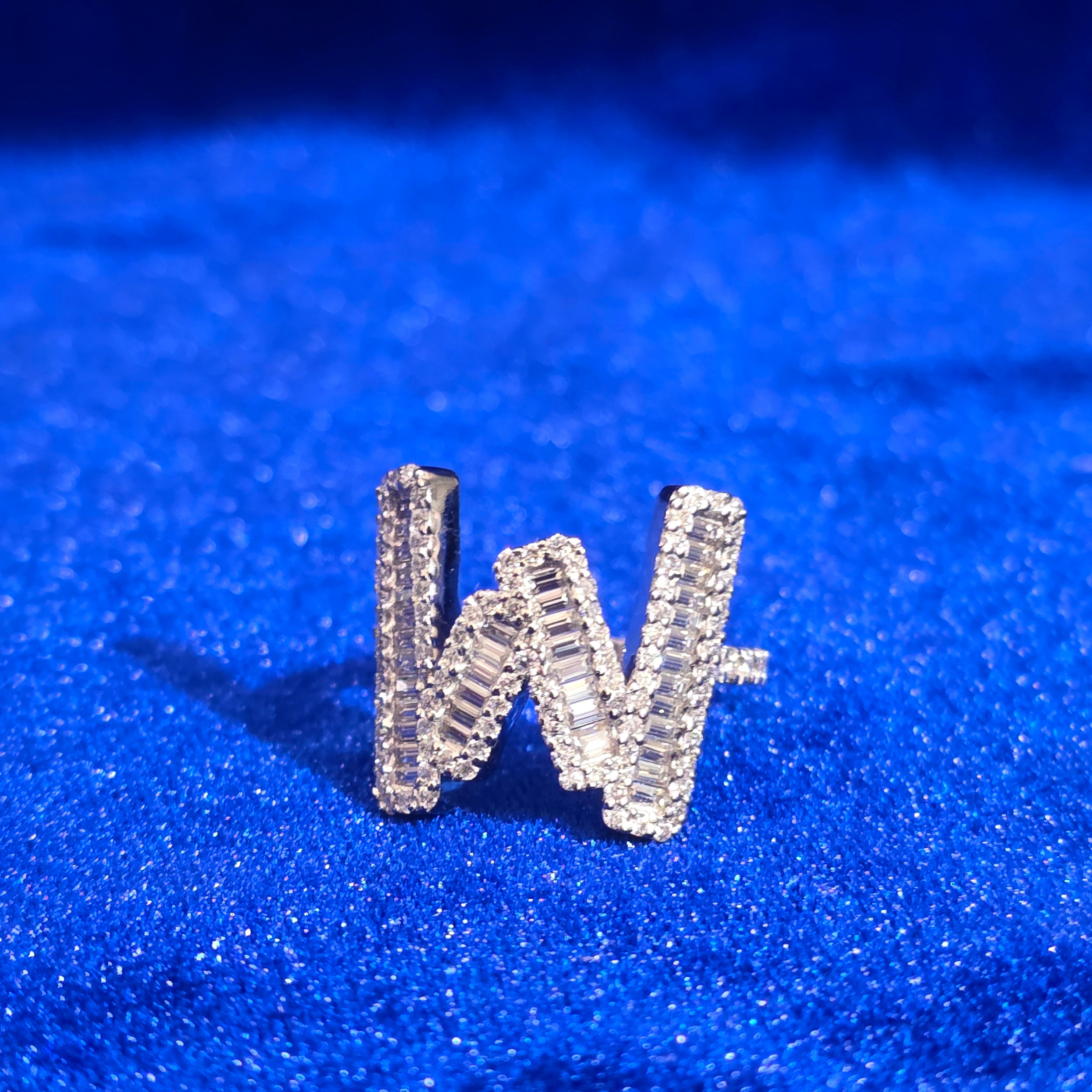 925 Silver Moissanite Custom Initial Rings