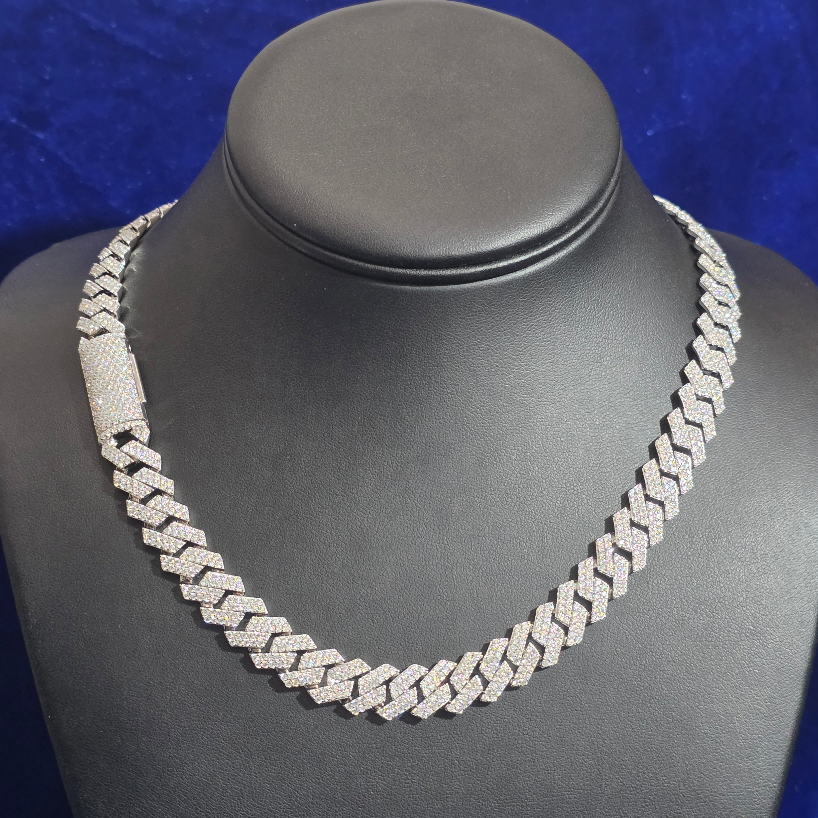 925 Silver Moissanite cuban chain 8MM-14MM