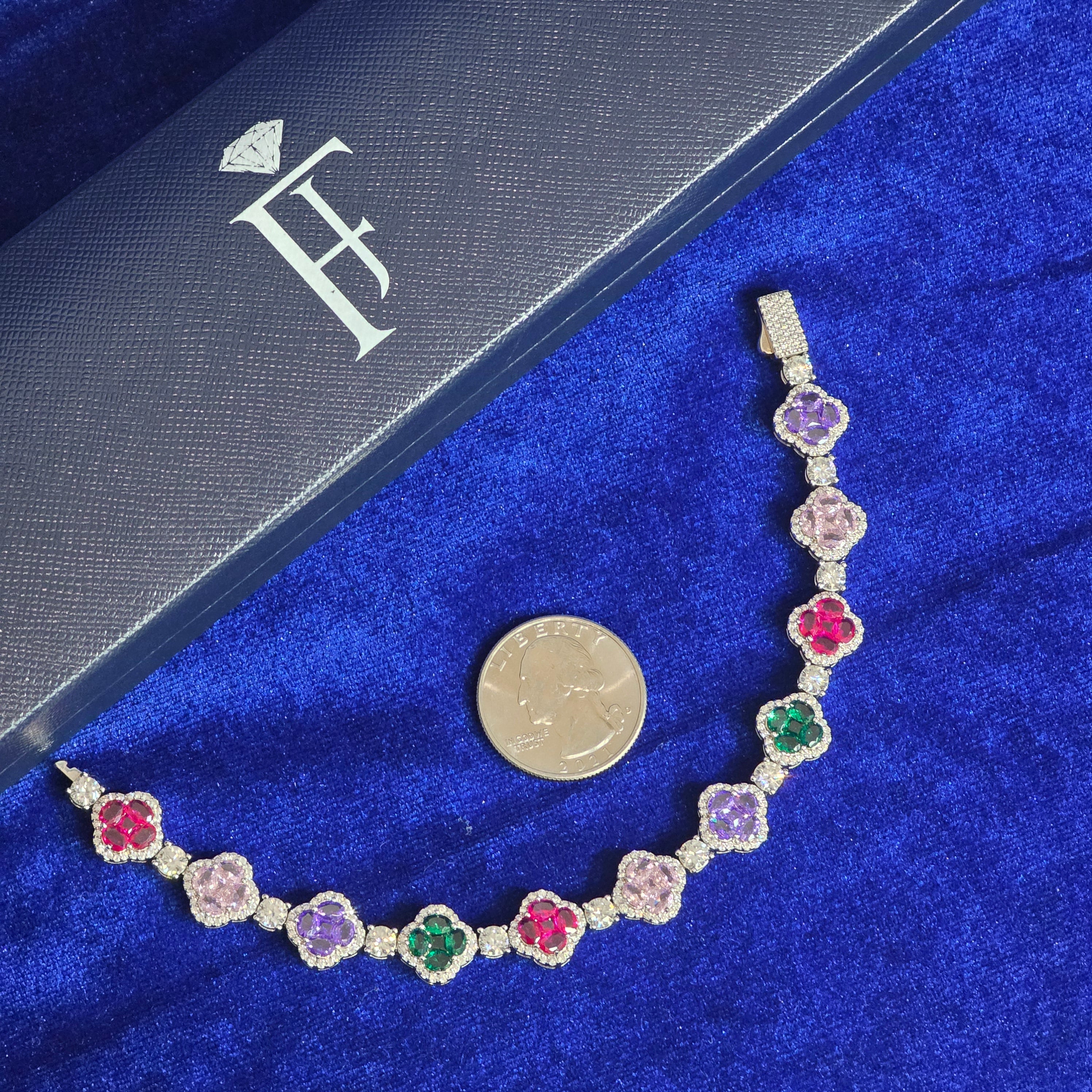 925 Silver Moissanite Colored Bracelet.