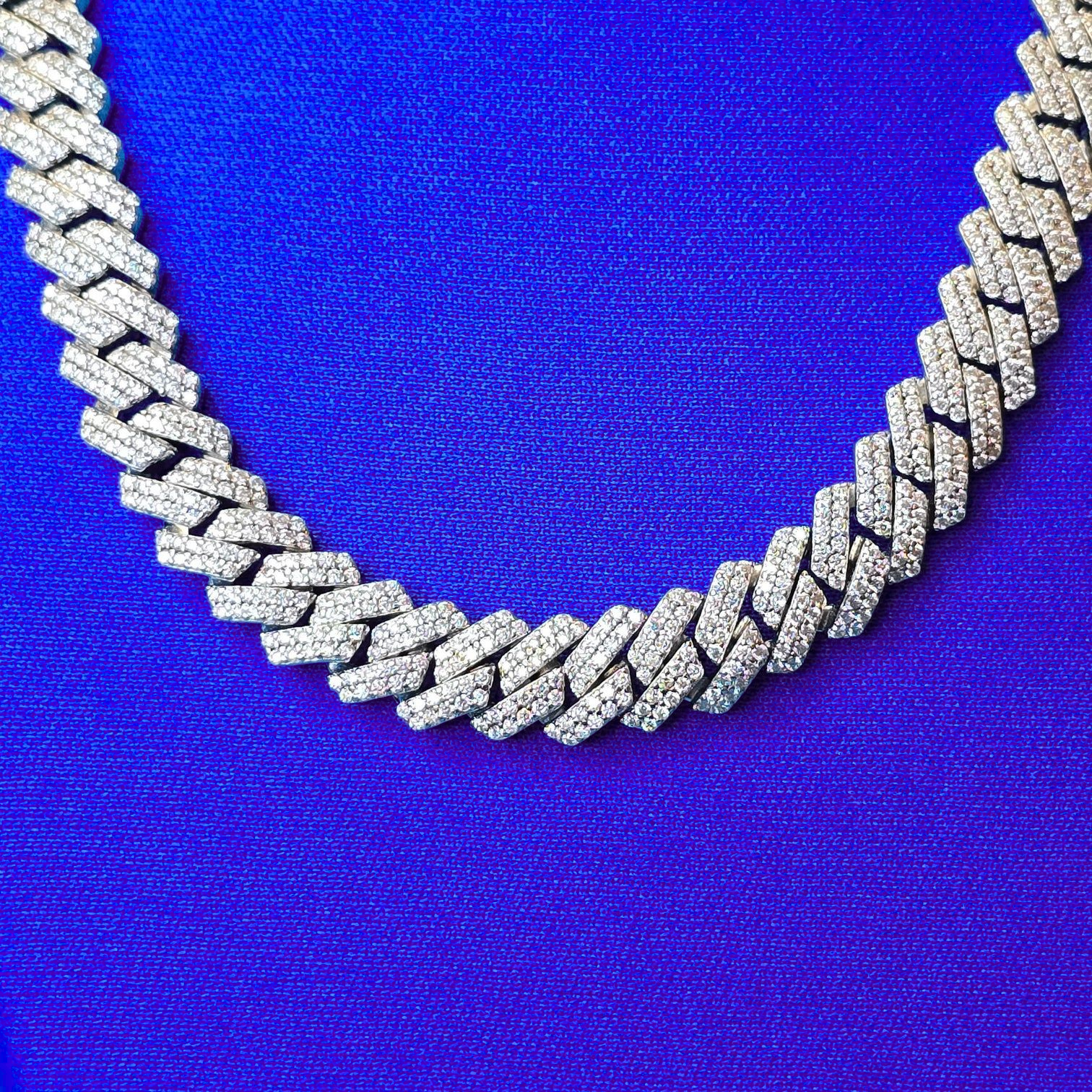 925 Silver Moissanite Curb Cuban Chain 10MM