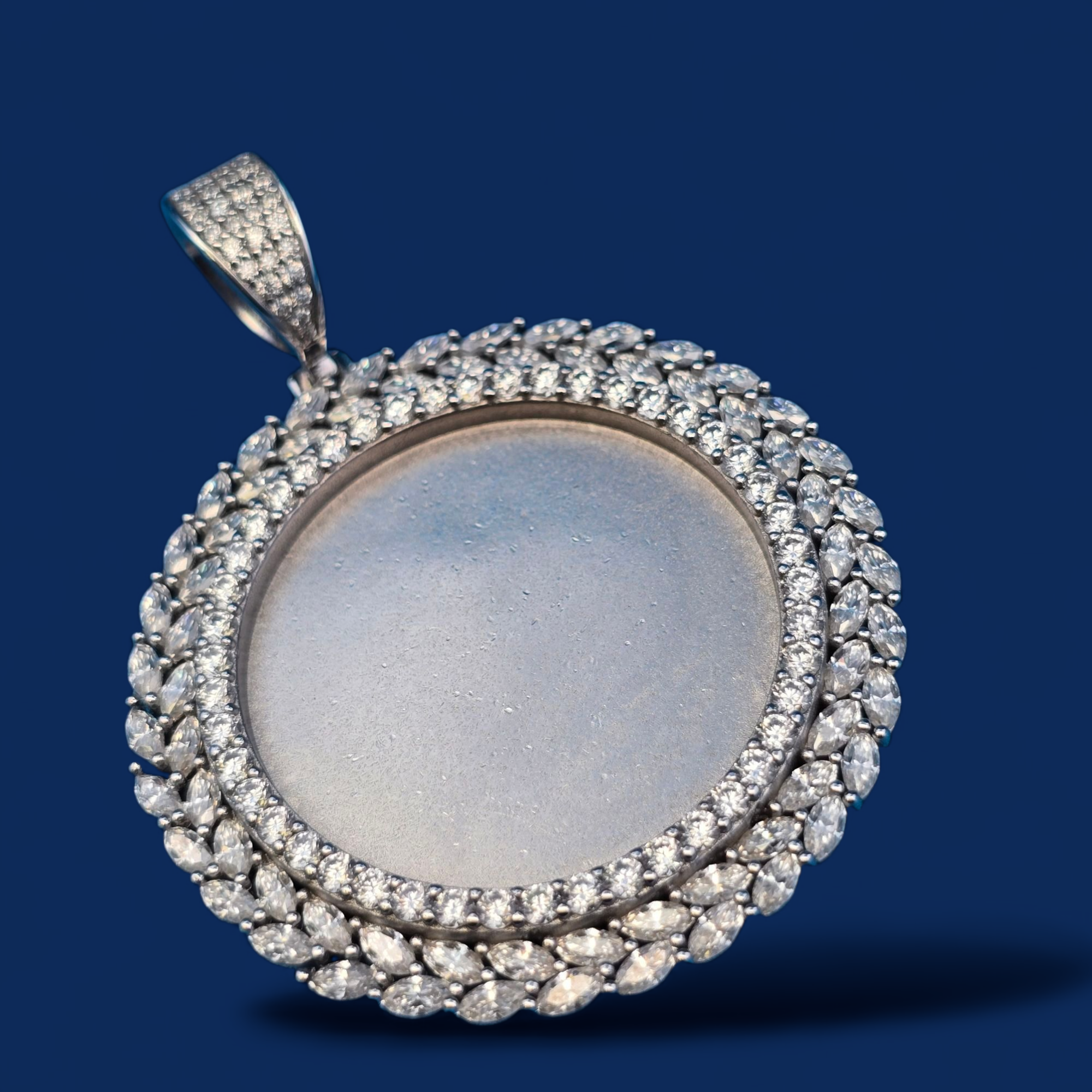 Custom Marquise Stone Memory Pendant 925 Silver Moissanite 6.70 CTW