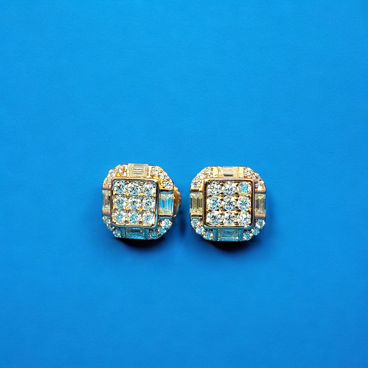 925 Silver Moissanite Square Earring 0.65 CTW