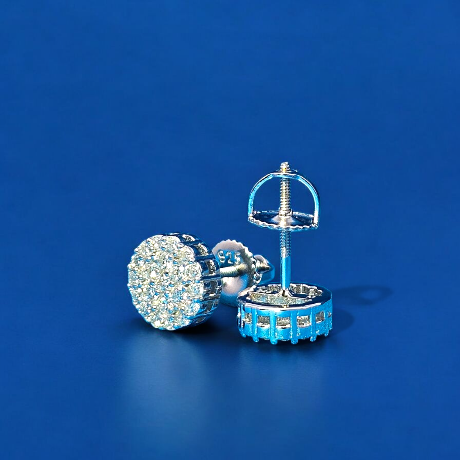 925 Silver Moissanite Ball Earring 0.58 CTW