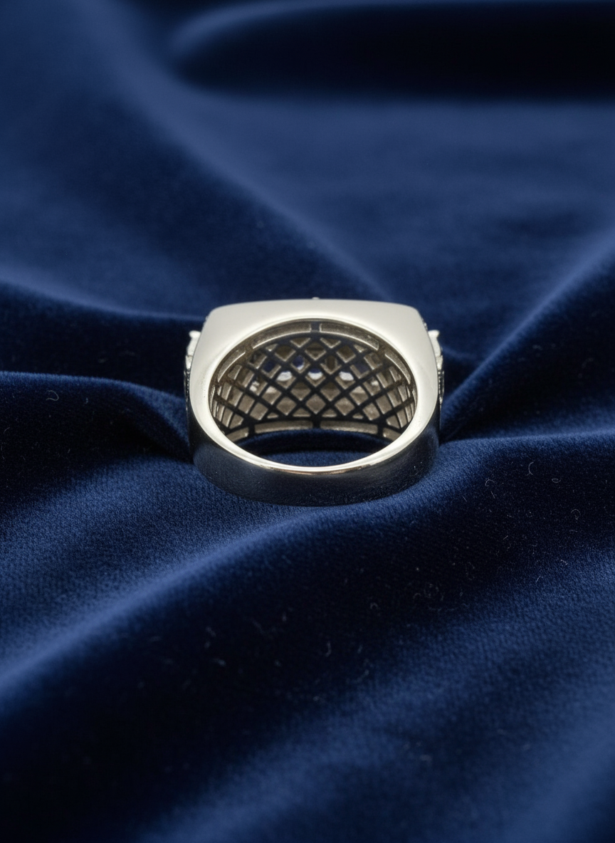 925 Silver Moissanite King Ring at Flawless Jewelry