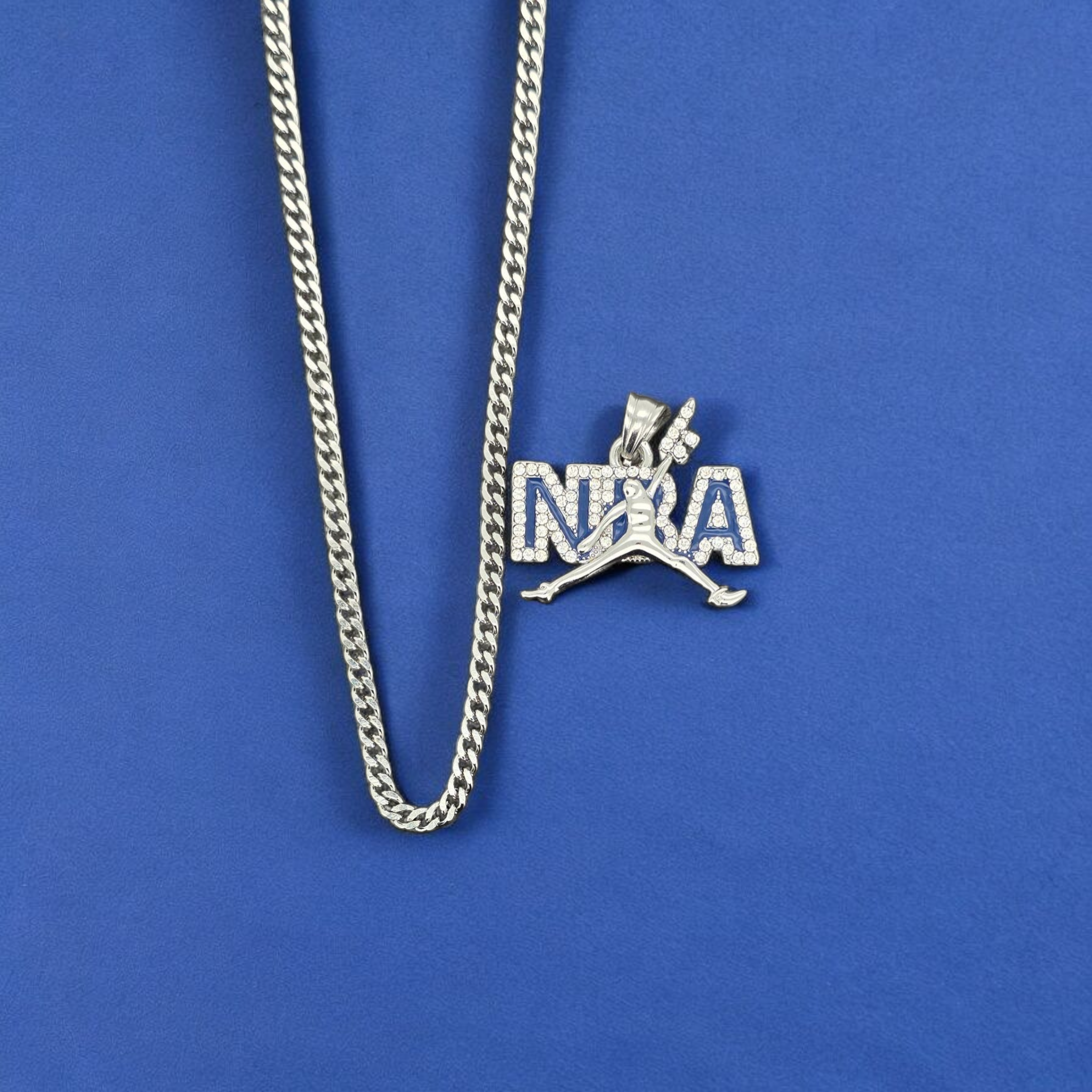 Stainless Steel NBA Charm and Chain Combo 24"