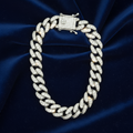 925 Silver Moissanite Cuban Link Bracelet at Flawless Jewelry