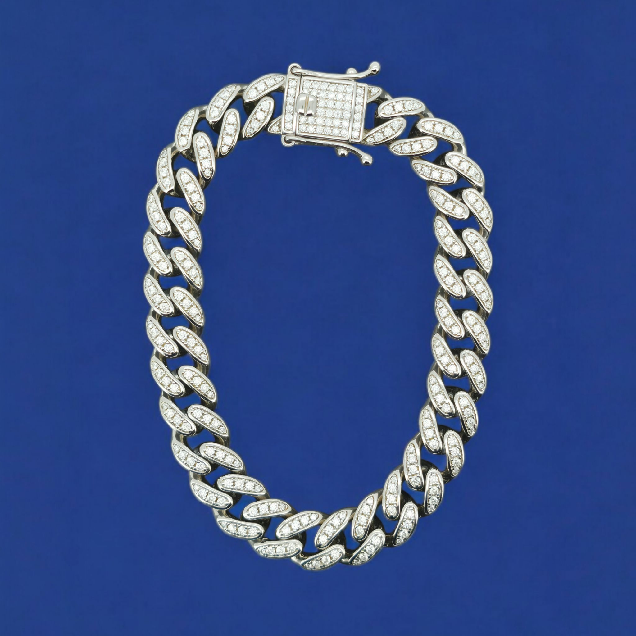 925 Silver Moissanite Cuban Link Bracelet