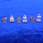 925 Silver Moissanite Square Cluster Earrings