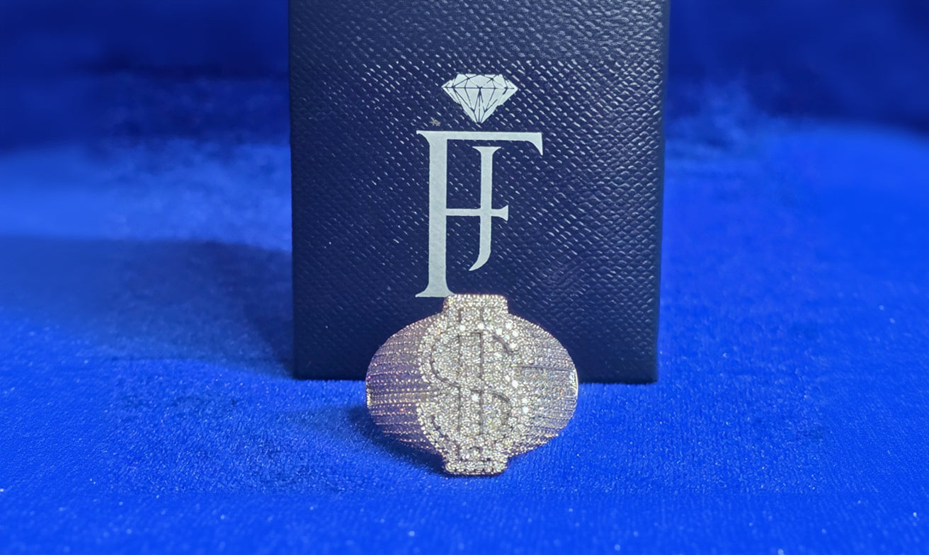 925 Silver Moissanite CUSTOM $ Ring.