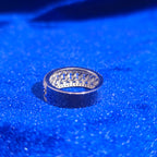 925 Silver Moissanite Cuban Link Band Ring