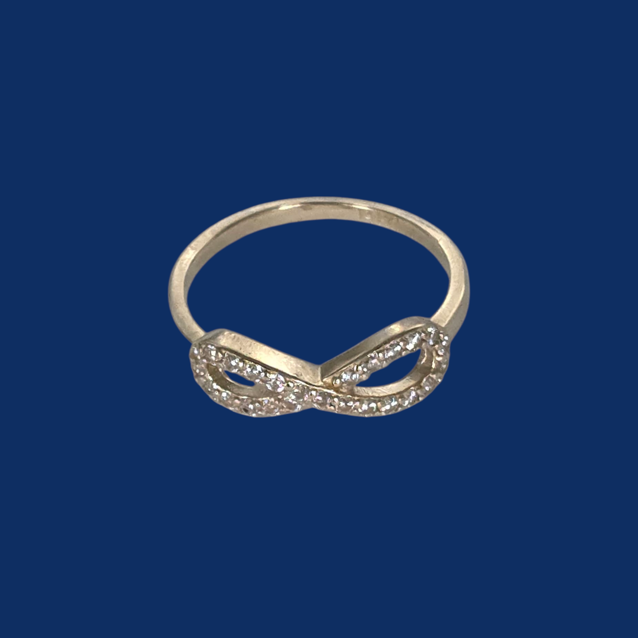 14K Gold CZ Infinity Ring