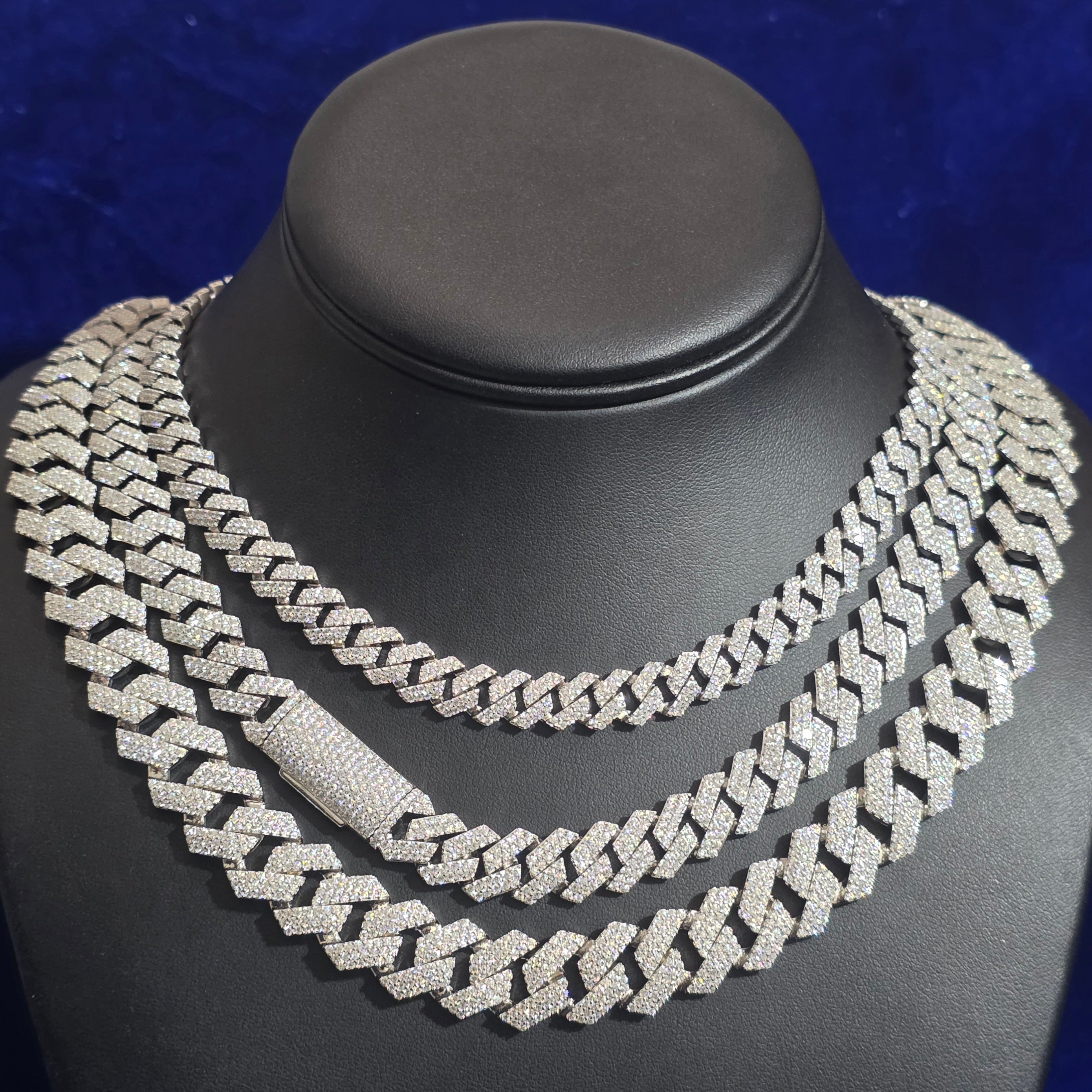 925 Silver Moissanite cuban chain 8MM-14MM