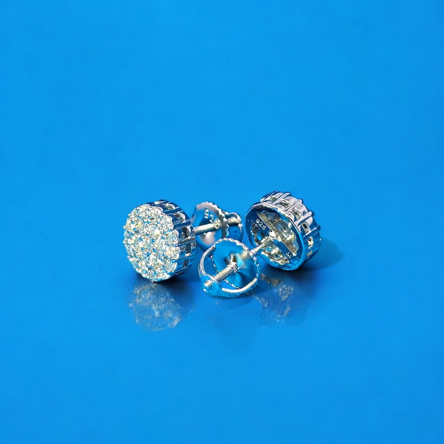 925 Silver Moissanite Ball Earring 0.58 CTW