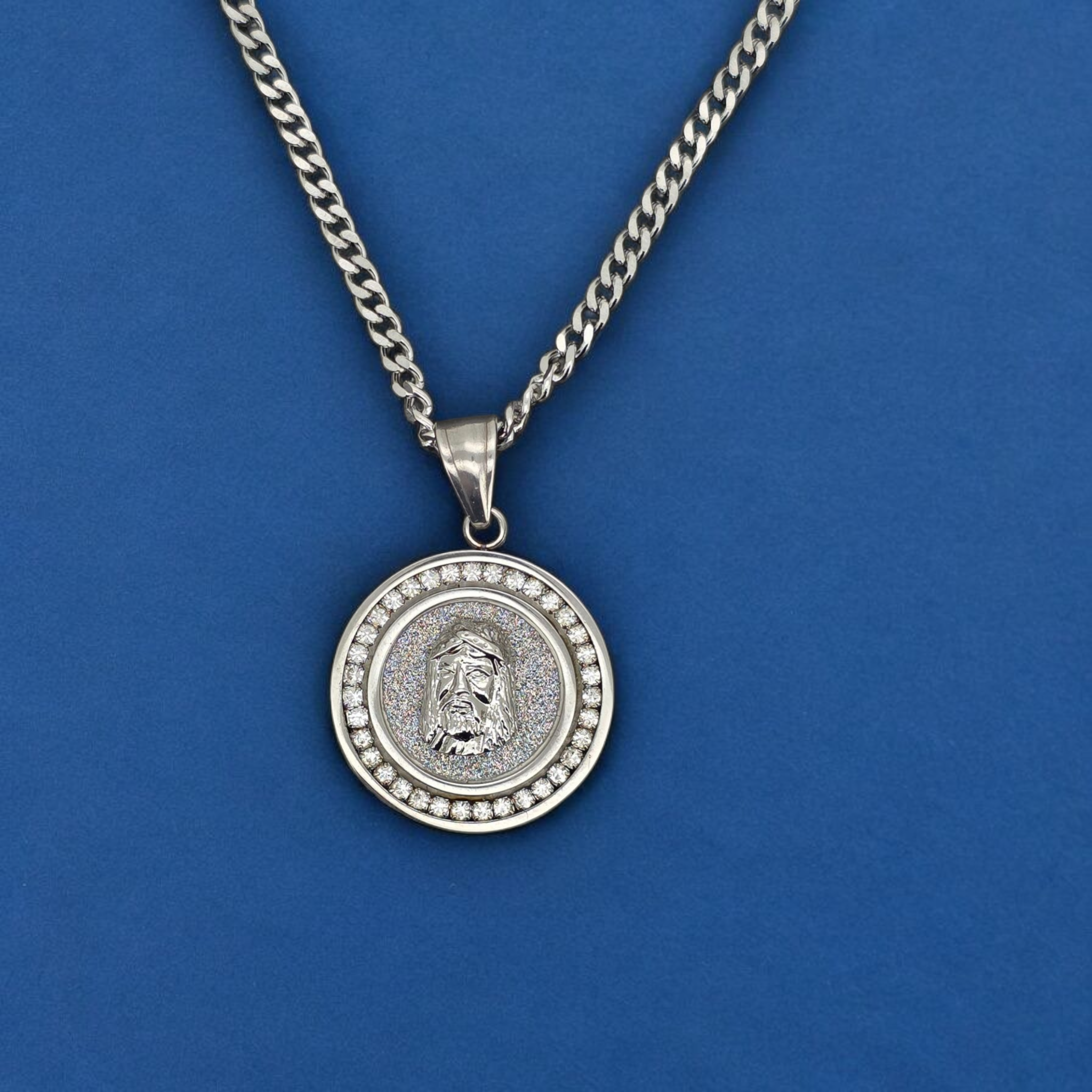 Stainless Steel Jesus Charm and Chain Combo 24''
