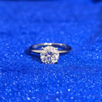 925 Silver Moissanite Round solitaire Ring 2 CTW