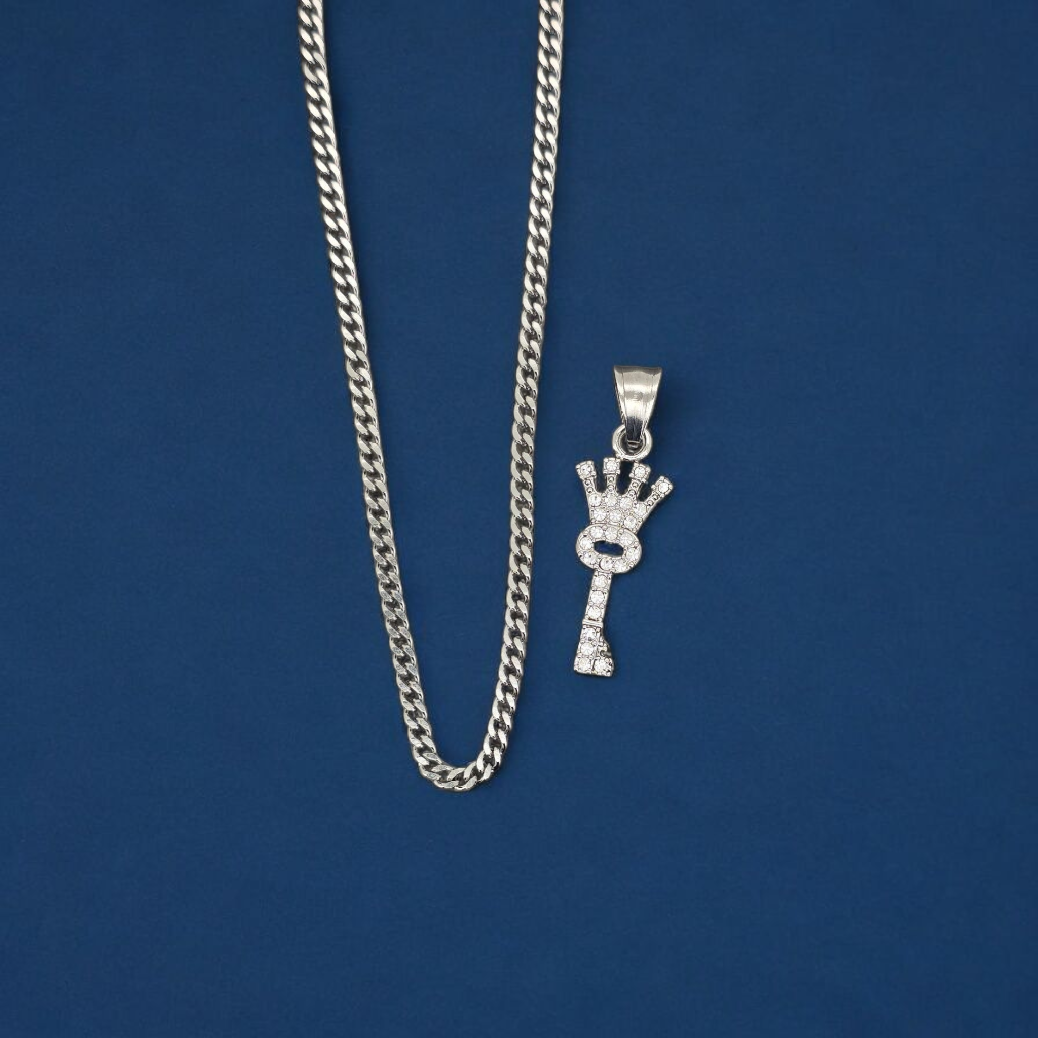 Stainless Steel Key Pendent and Chain Combo 24"