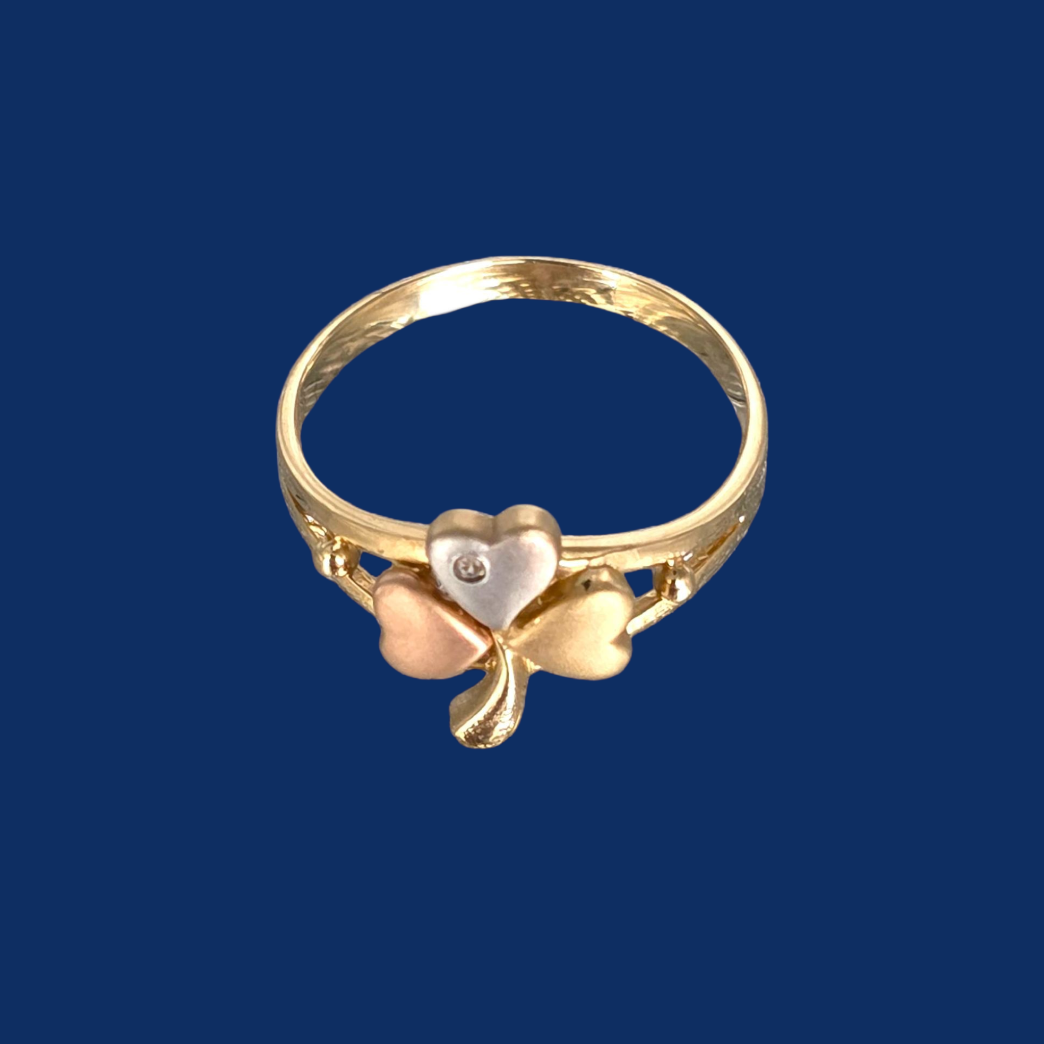 14K Gold Shamrock Leaf Ring