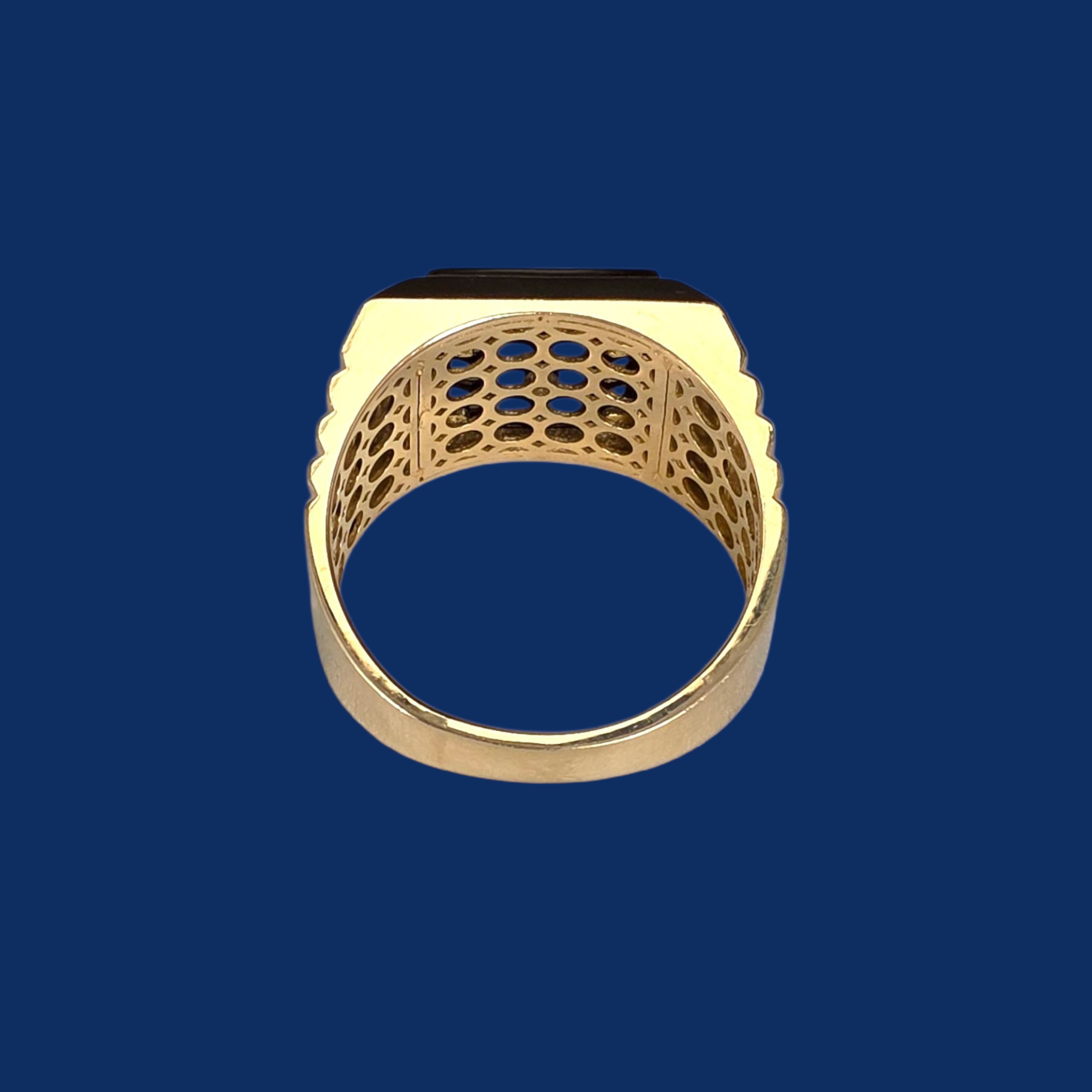 14k Gold Onyx Mens Ring
