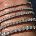 925 Silver Moissanite Tennis Bracelet 3mm