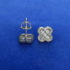 925 Silver Moissanite Clover Earrings. 10MM