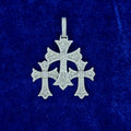 925 Silver Moissanite 3 Cross Pendent