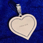 925 Silver Moissanite Memory Heart Pendent 3.0 CTW