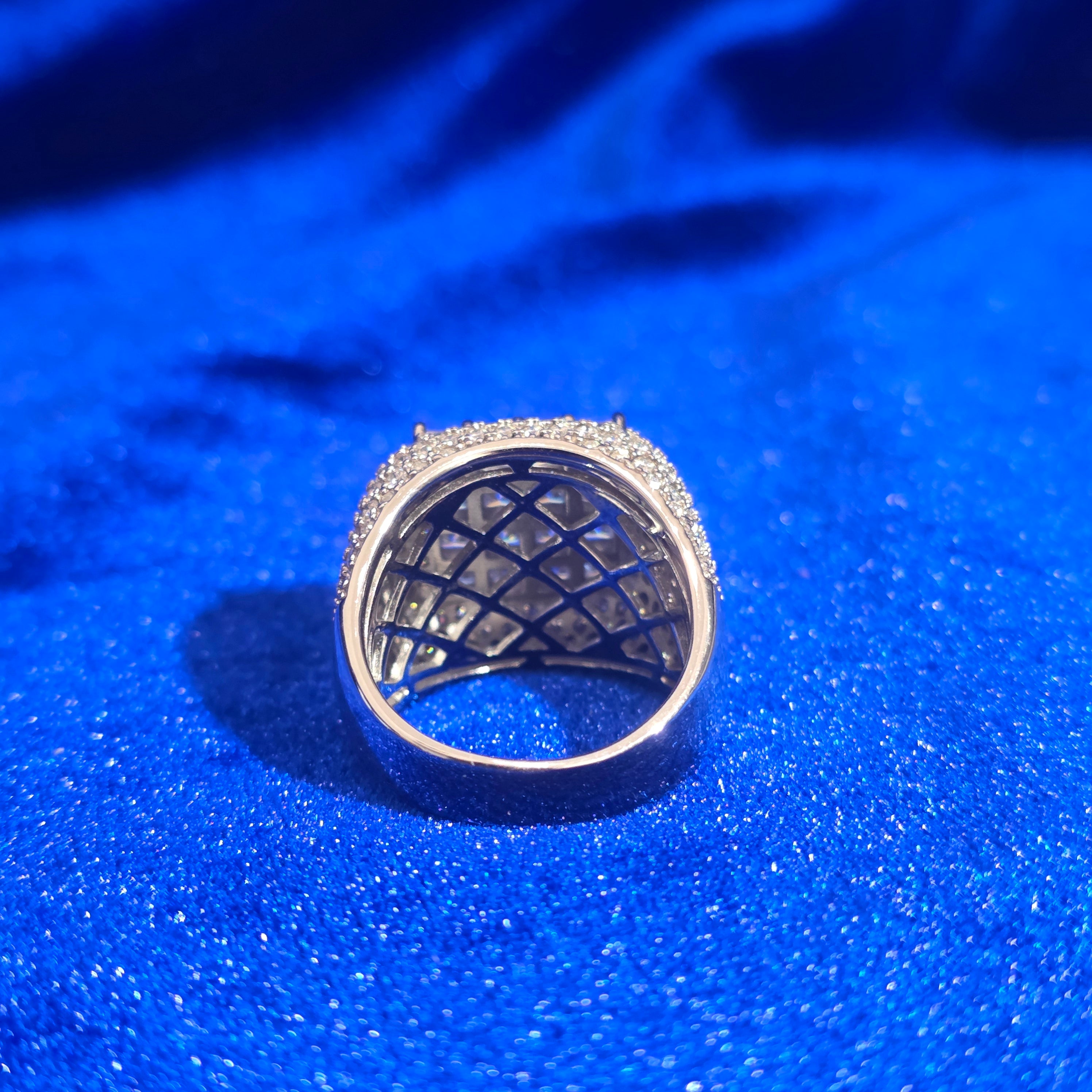 925 Silver Hip-Hop Moissanite Ring