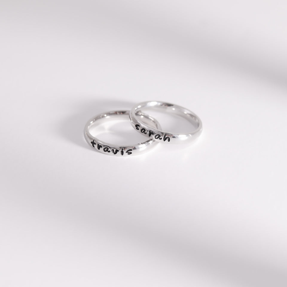 Stainless Steel Customized Name Rings