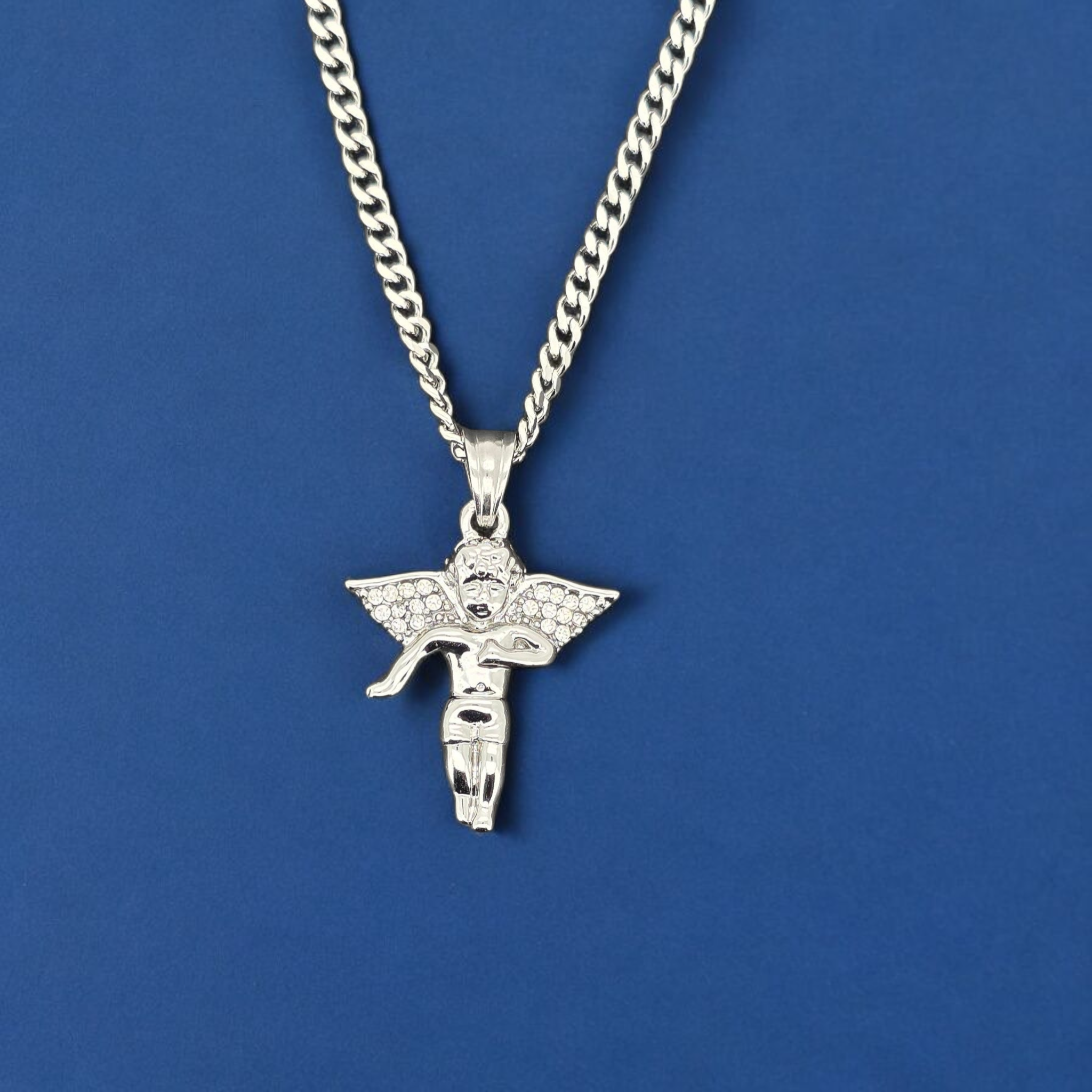 Stainless Steel Cupid Pendent and Chain Combo 24"