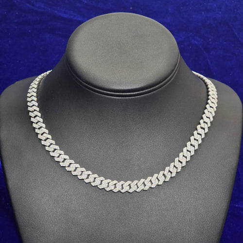 925 Silver Moissanite cuban chain 8MM-14MM