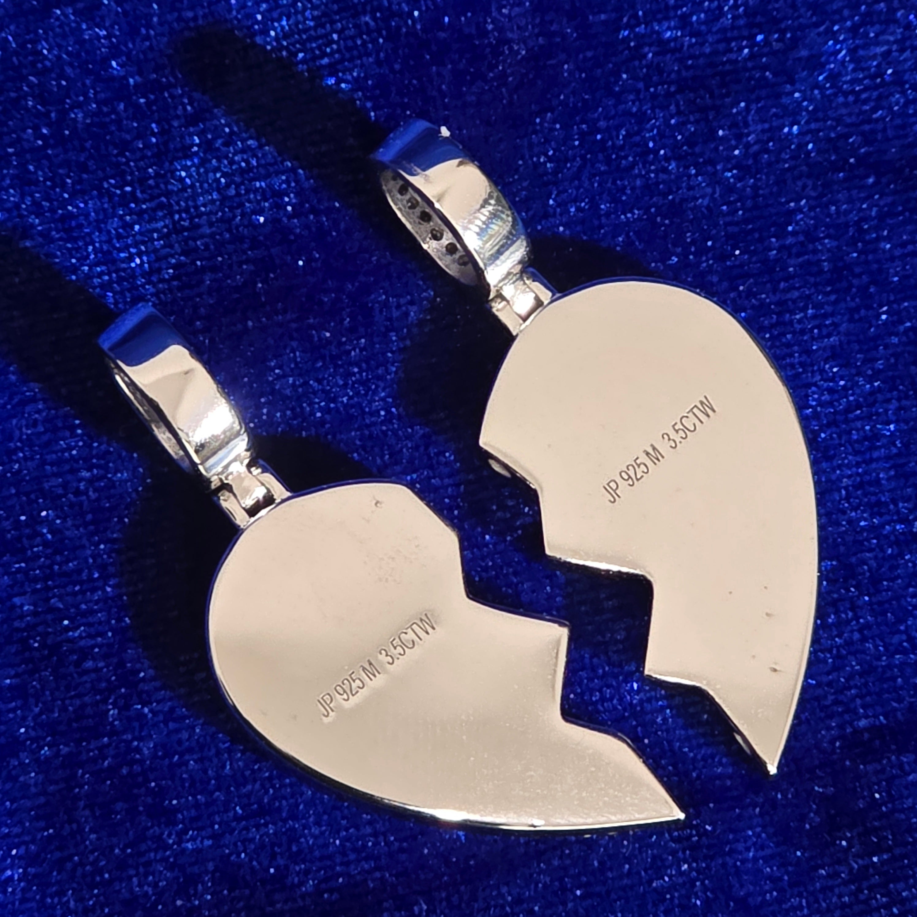 925 Silver Heart Memory Pendent 3.5CTW