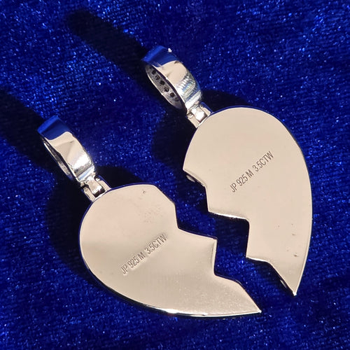 925 Silver Heart Memory Pendent 3.5CTW