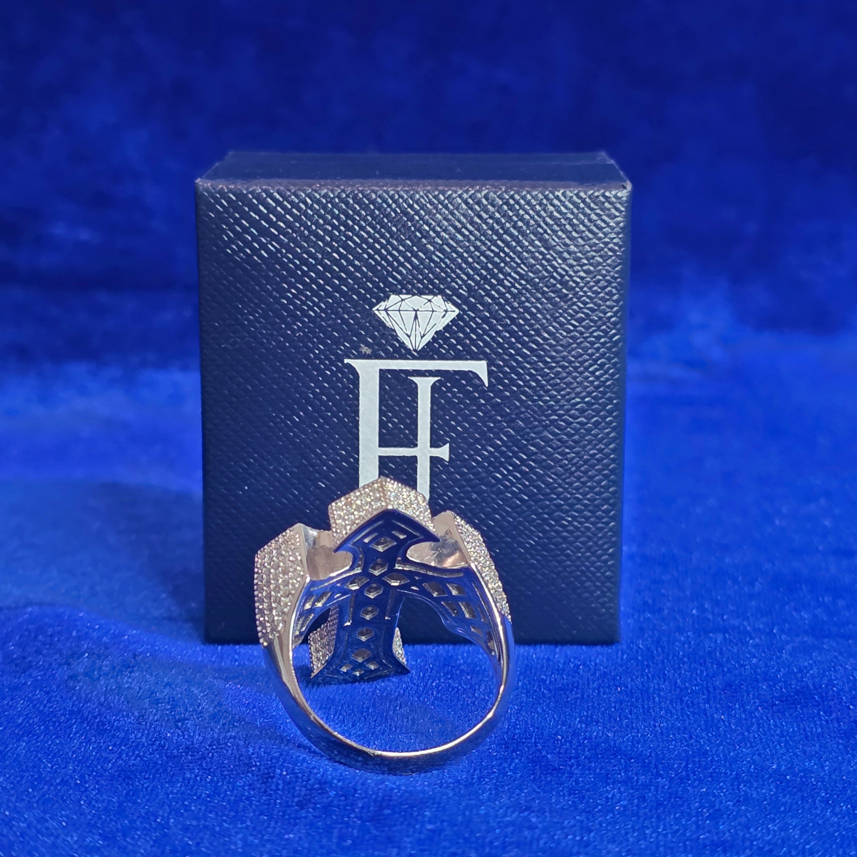 925 Silver Moissanite CUSTOM Cross Ring.