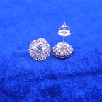 925 Silver Moissanite Solitaire Clusters Earrings.