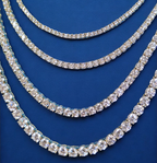 925 Silver Moissanite Tennis chain 2MM at Flawless Jewelry