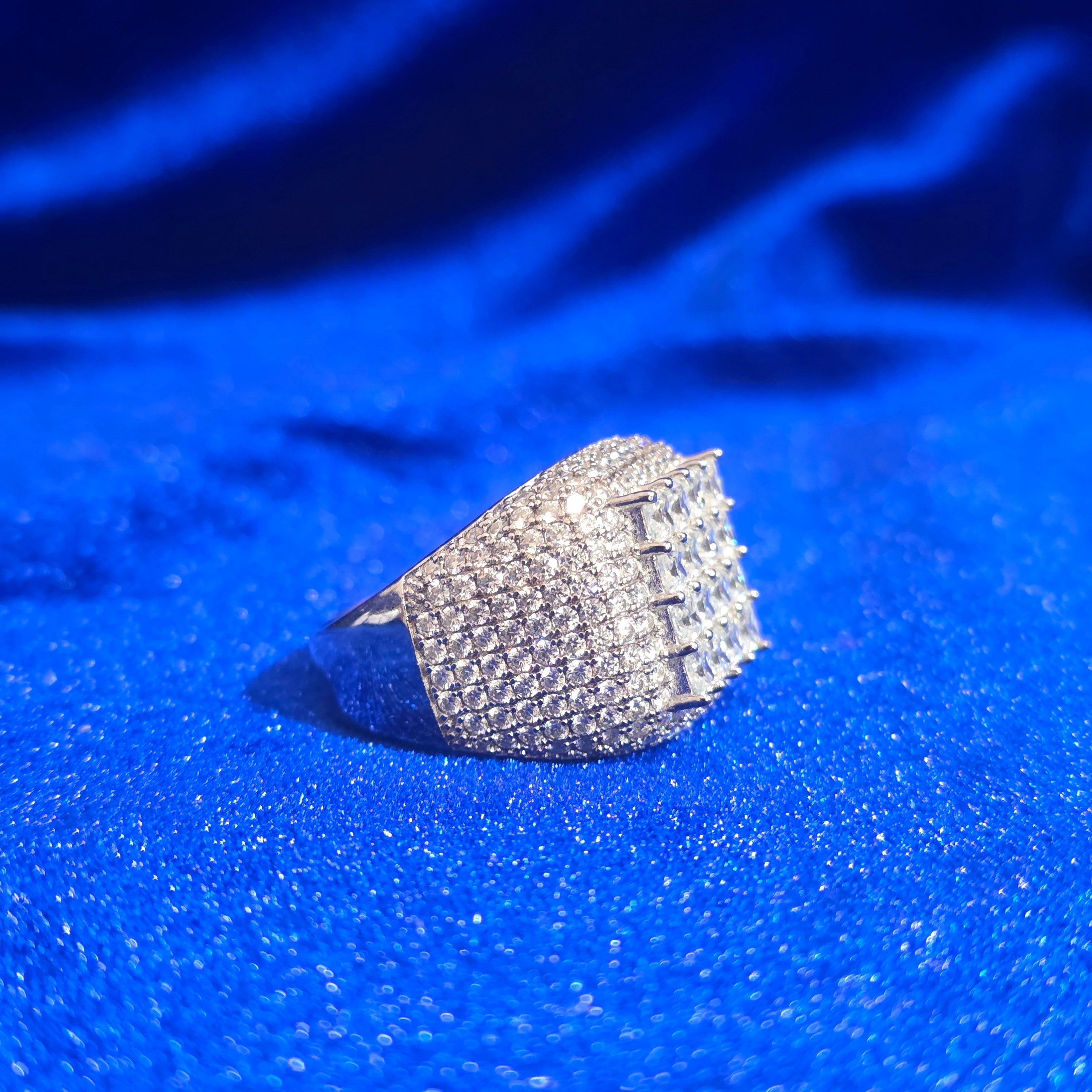 925 Silver Hip-Hop Moissanite Ring