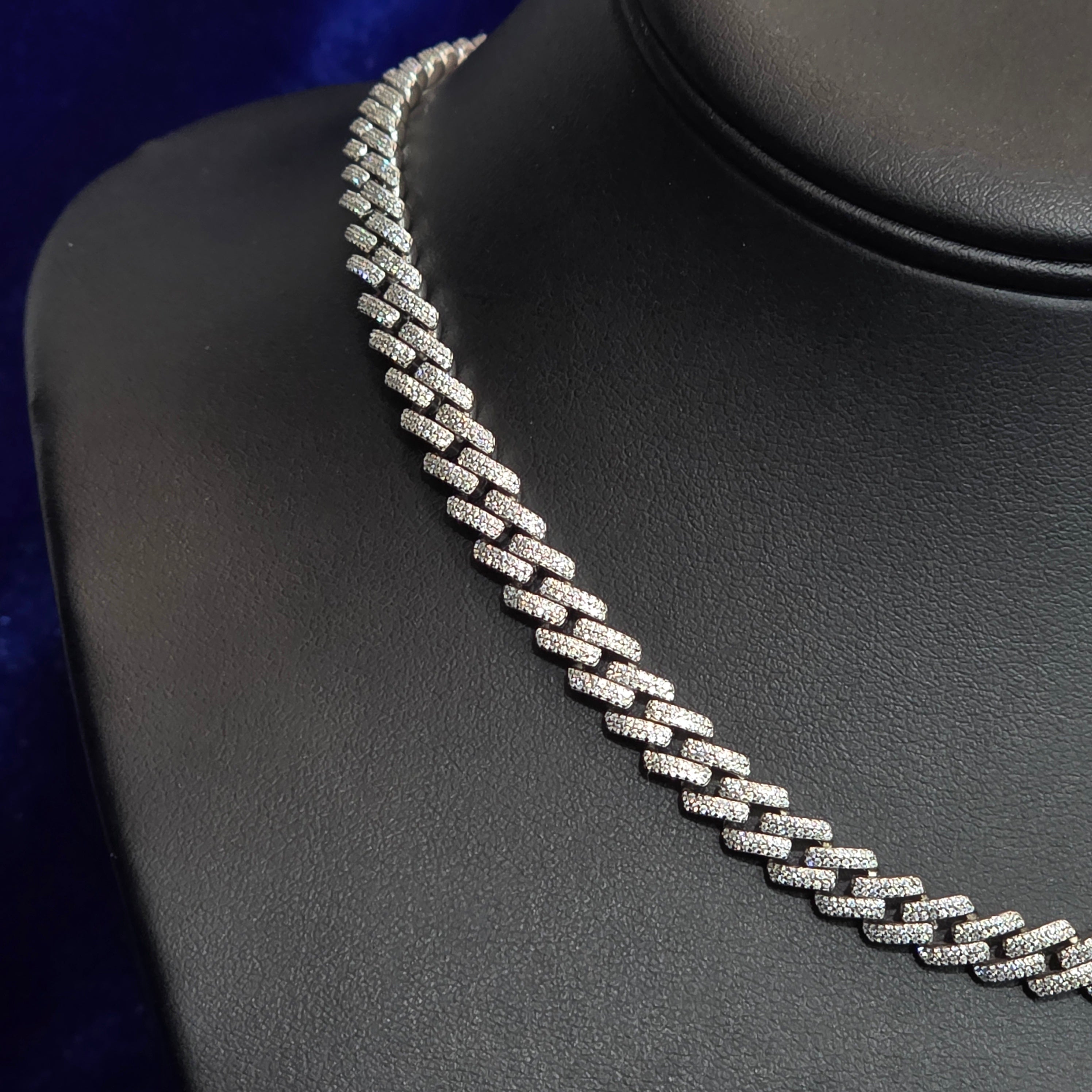 Silver Moissanite Cuban Necklace