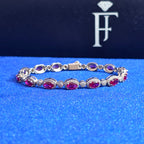 925 Silver Moissanite Colored Bracelet.