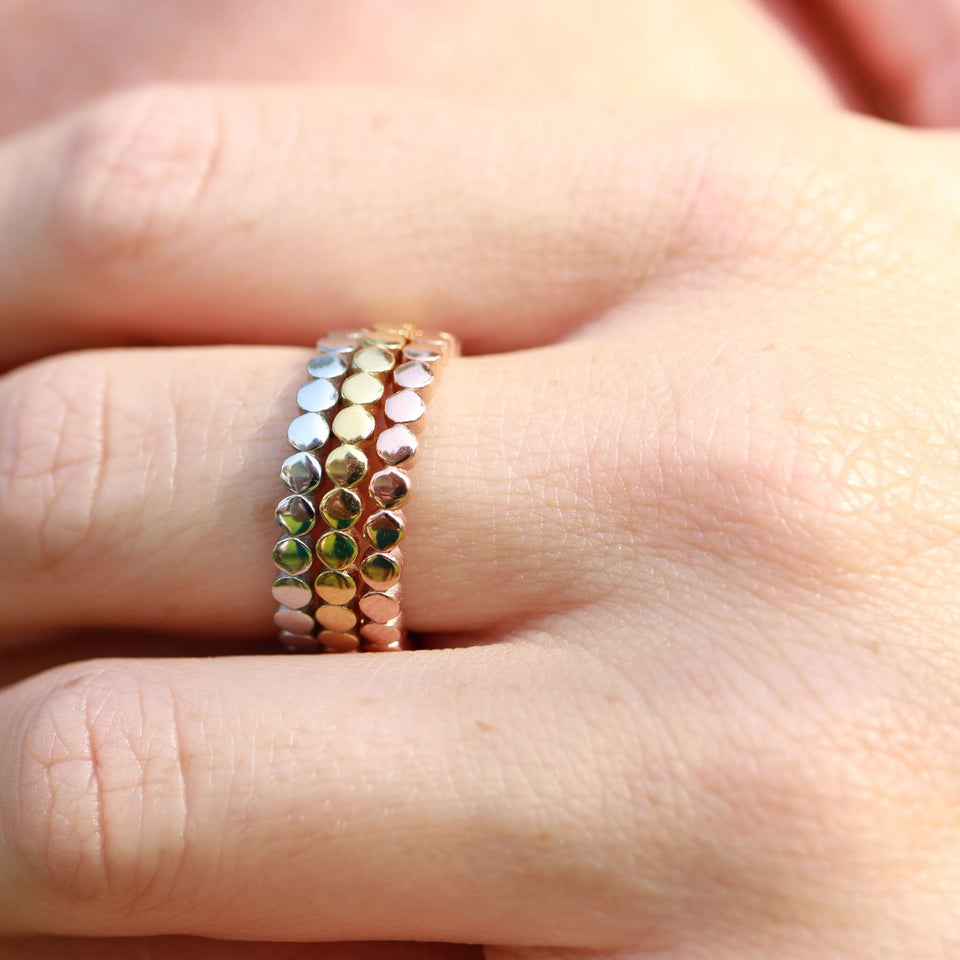 18K Gold PVD Stainless Steel Flat Circle Stacking Ring
