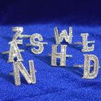 925 Silver Moissanite Custom Initial Rings