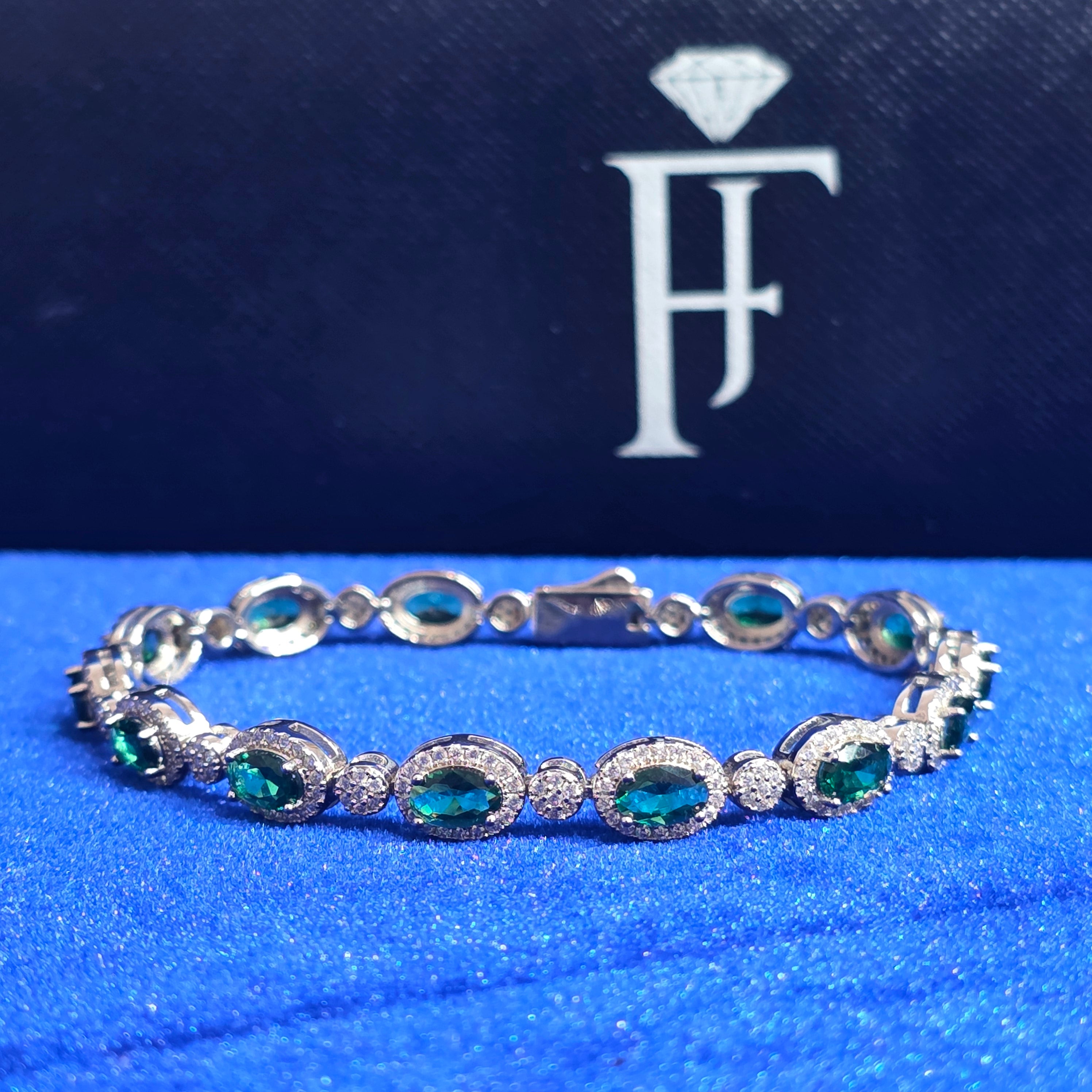 925 Silver Moissanite Colored Bracelet.