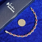 925 Silver Moissanite Colored Bracelet.