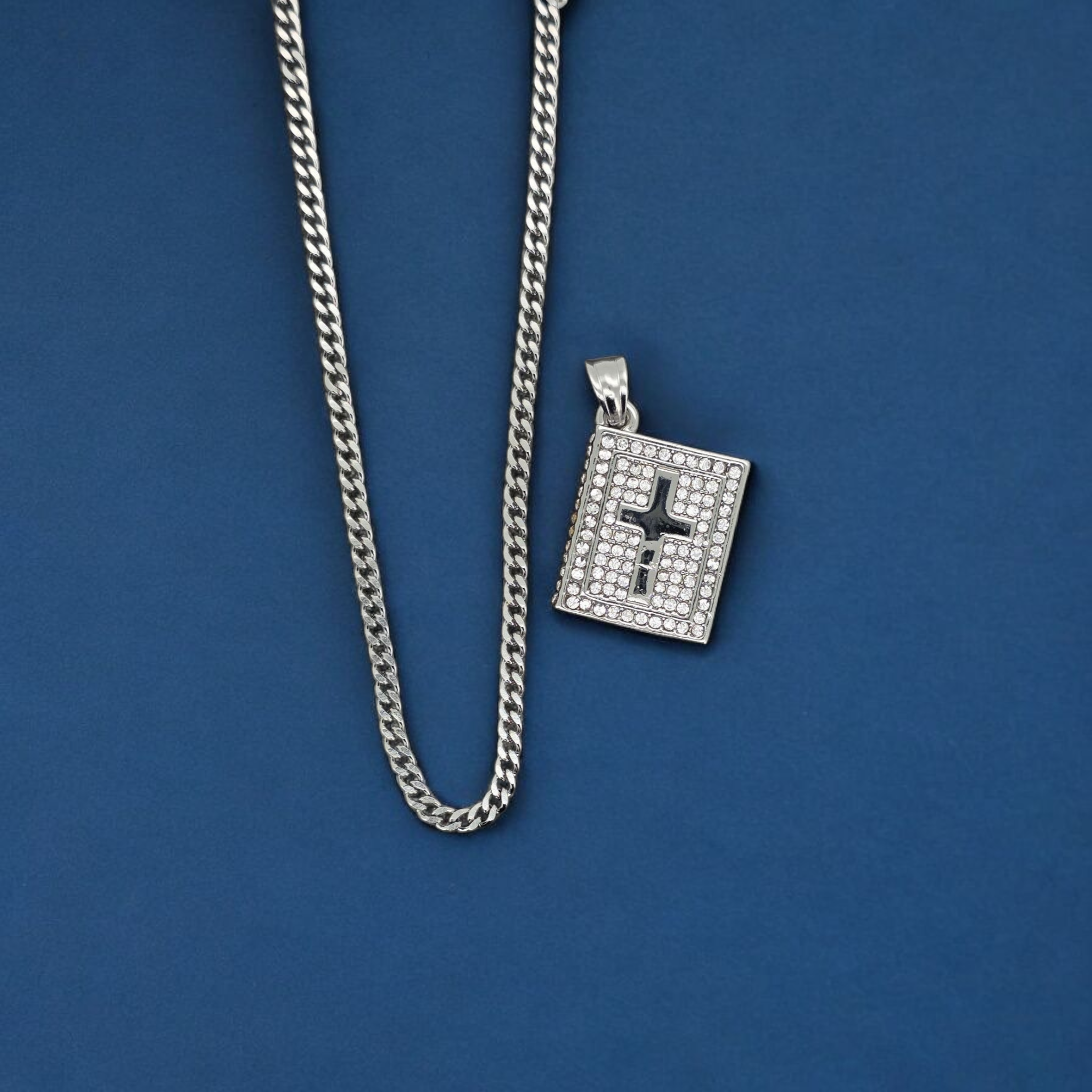 Stainless Steel Cross Pendent and Chain Combo 24"