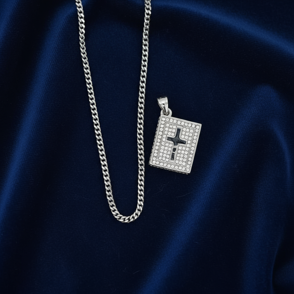 Stainless Steel Cross Pendent and Chain Combo 24" at Flawless Jewelry